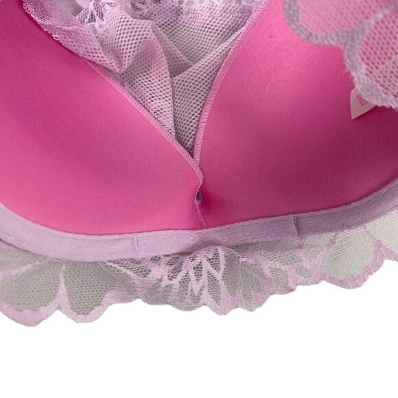Victoria's Secret PINK Floral Lace High Neck Lavender Padded Bralette - Picture 5 of 6